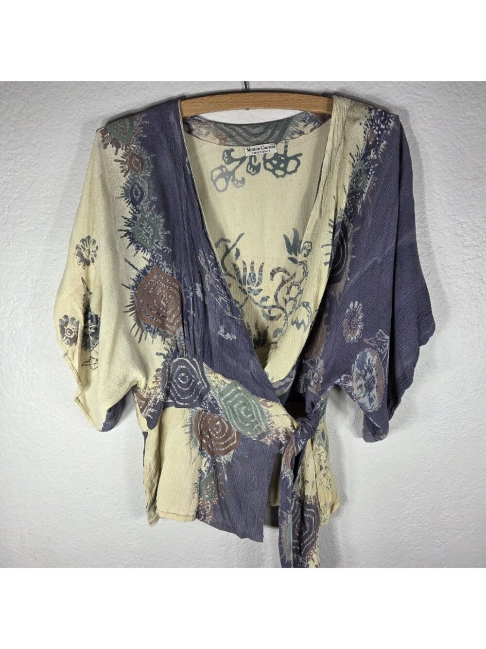 Mission Canyon Santa Barbara Wrap Top One Size Artsy Beachy Flowy Blouse